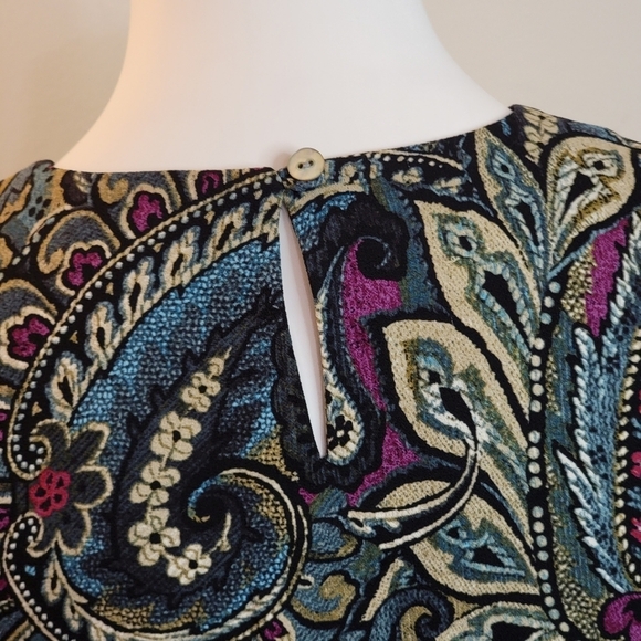 J Jill Paisley print blouse with tiered layers Size Petite XS - Picture 7 of 11